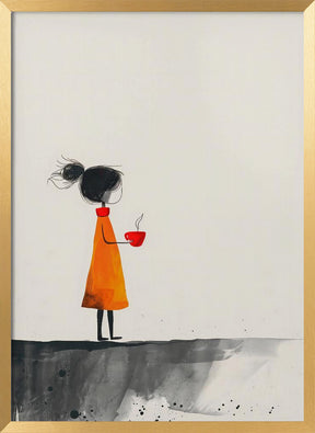 The Girl With the Red Coffee Cup Poster