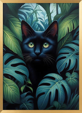 Cat In Bushes Poster