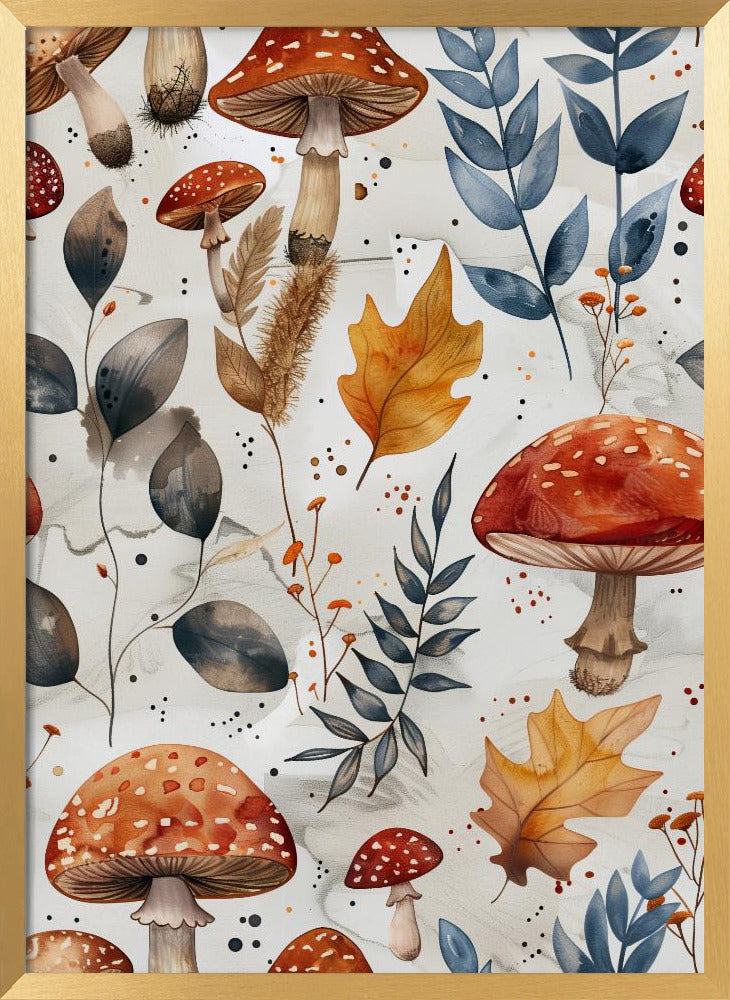 Nature Flowers and Leaves Watercolor Art (105) Poster