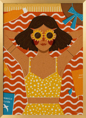 Girl at the Beach Poster