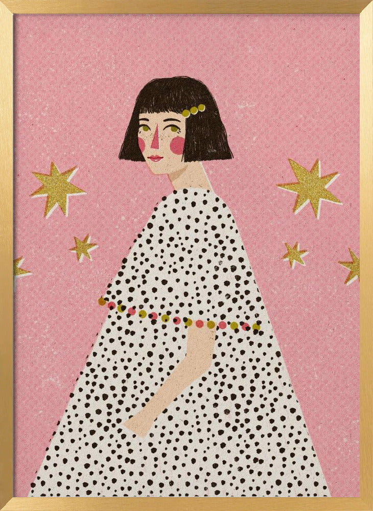 Polka Dots Girl Poster