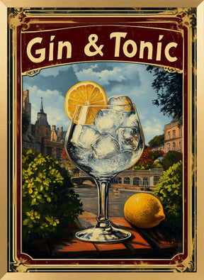 Gin &amp; Tonic Vintage Poster