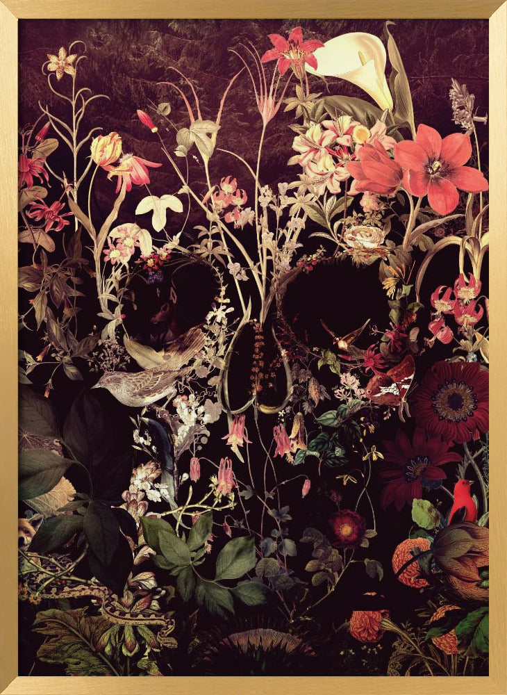 Bloom Skull Poster