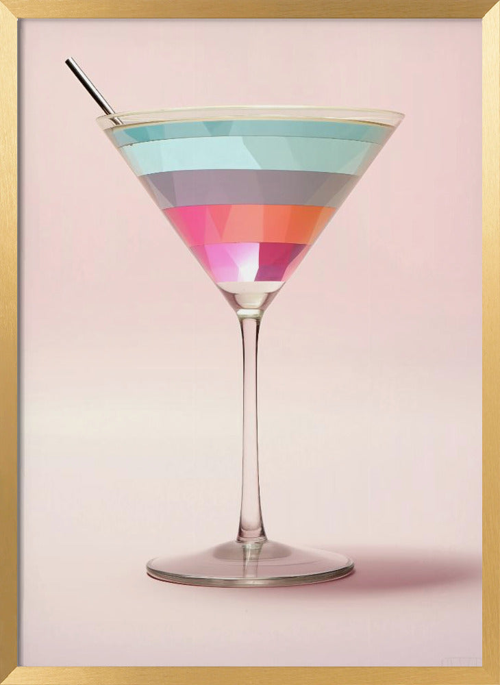 Striped Martini Poster