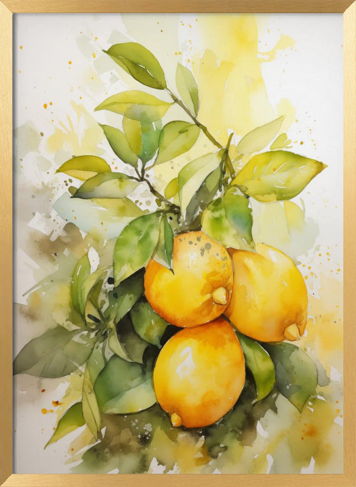 Lemons and Leaves Poster