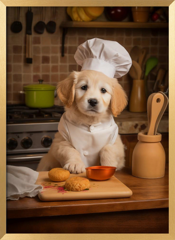 Golden Retriever Puppy Chef Poster