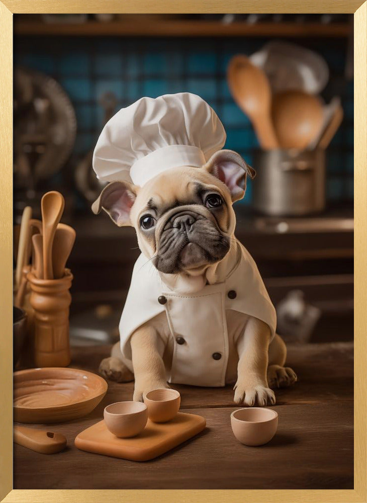 French Bulldog Puppy Chef Poster