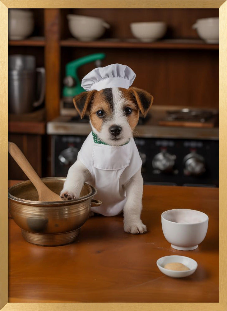 Jack Russell Puppy Chef Poster