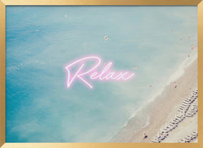 French Riviera Relax Neon Poster