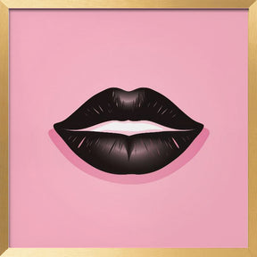 Lips In Black and Pink Poster