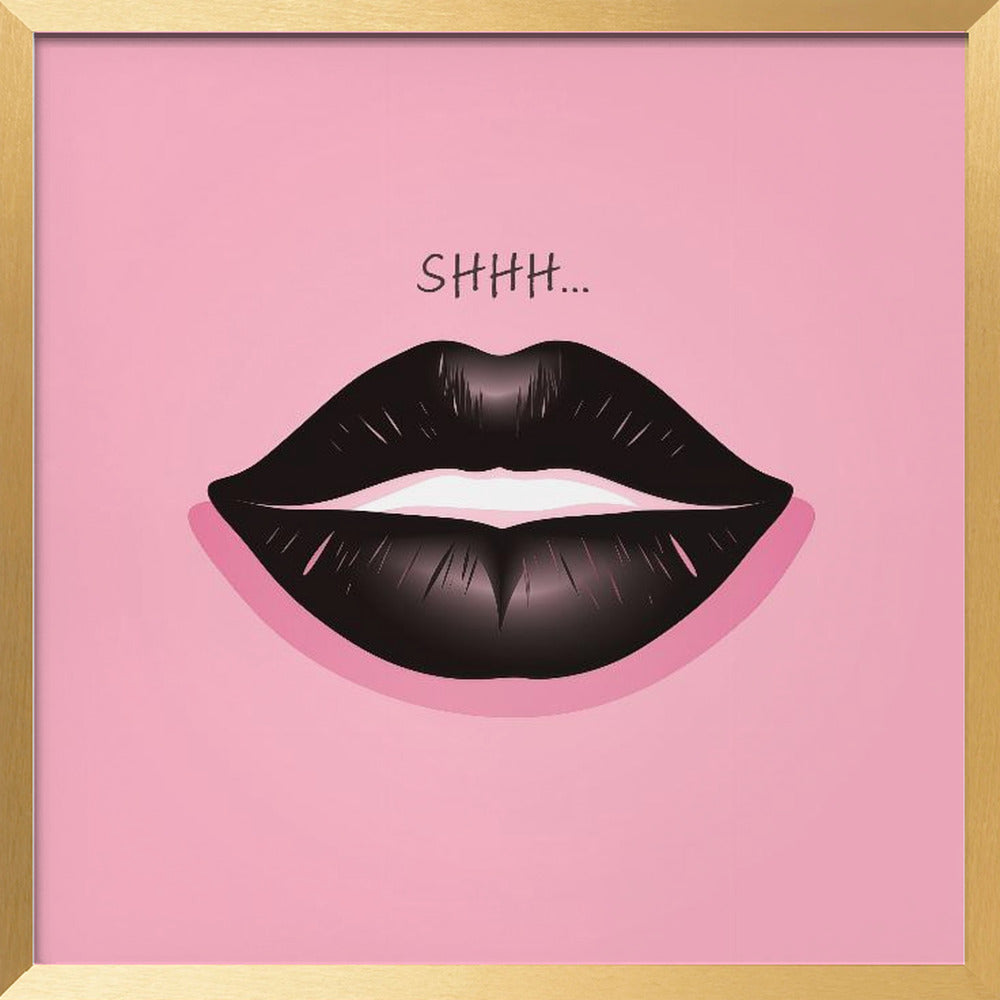 Lips In Black and Pink Poster