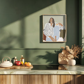 Woman Enjoying a Cup of Espresso Poster