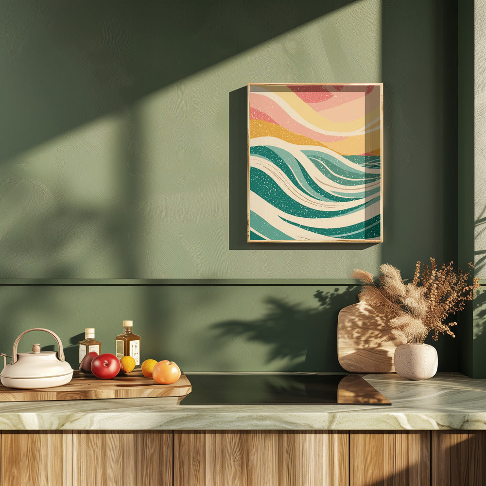 Abstract Sea Waves Poster