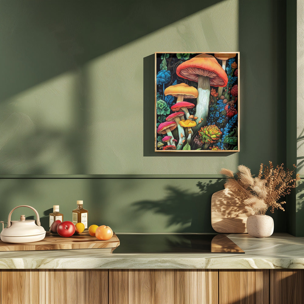 Nature 3 mushrooms Poster