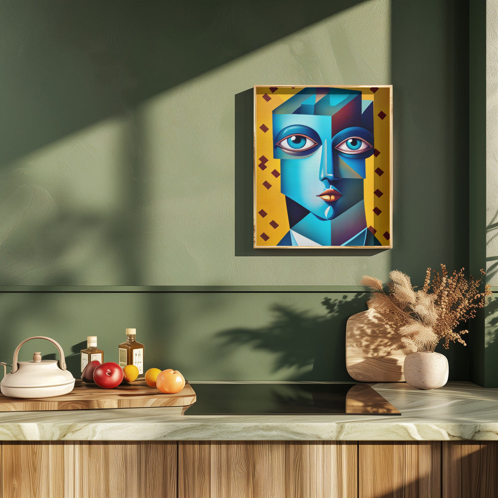 Cubist Abstract Face Poster