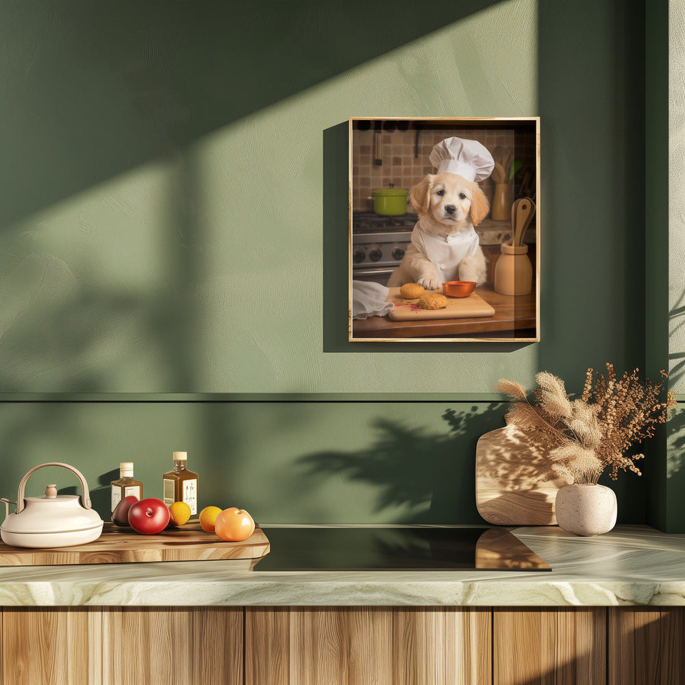 Golden Retriever Puppy Chef Poster