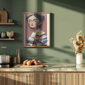 Paper Portrait Blossom Poster