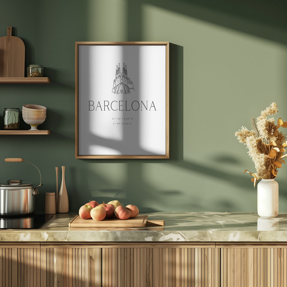 Barcelona city coordinates Poster