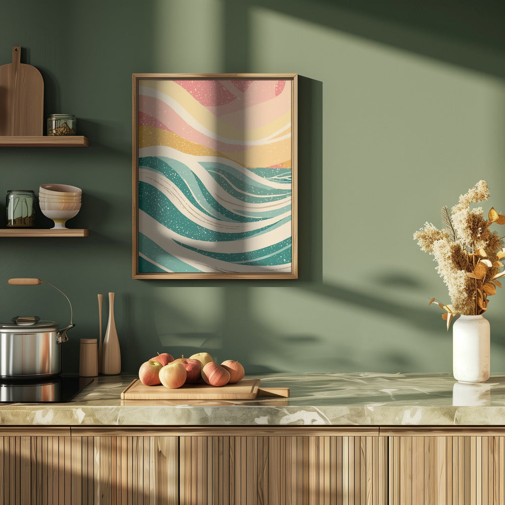 Abstract Sea Waves Poster