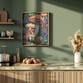 Nature 3 mushrooms Poster