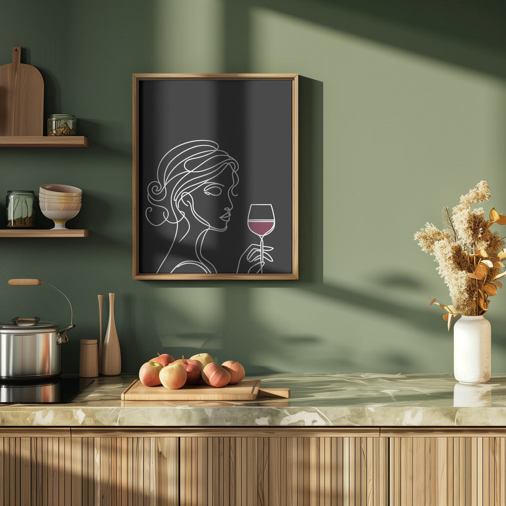 Woman and Wine On Black 3 Poster