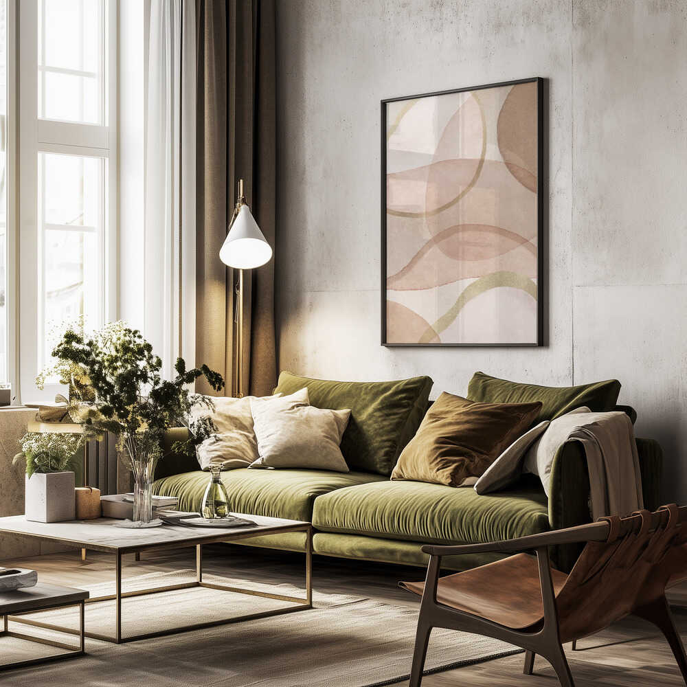 Blush and Brown Abstract Poster
