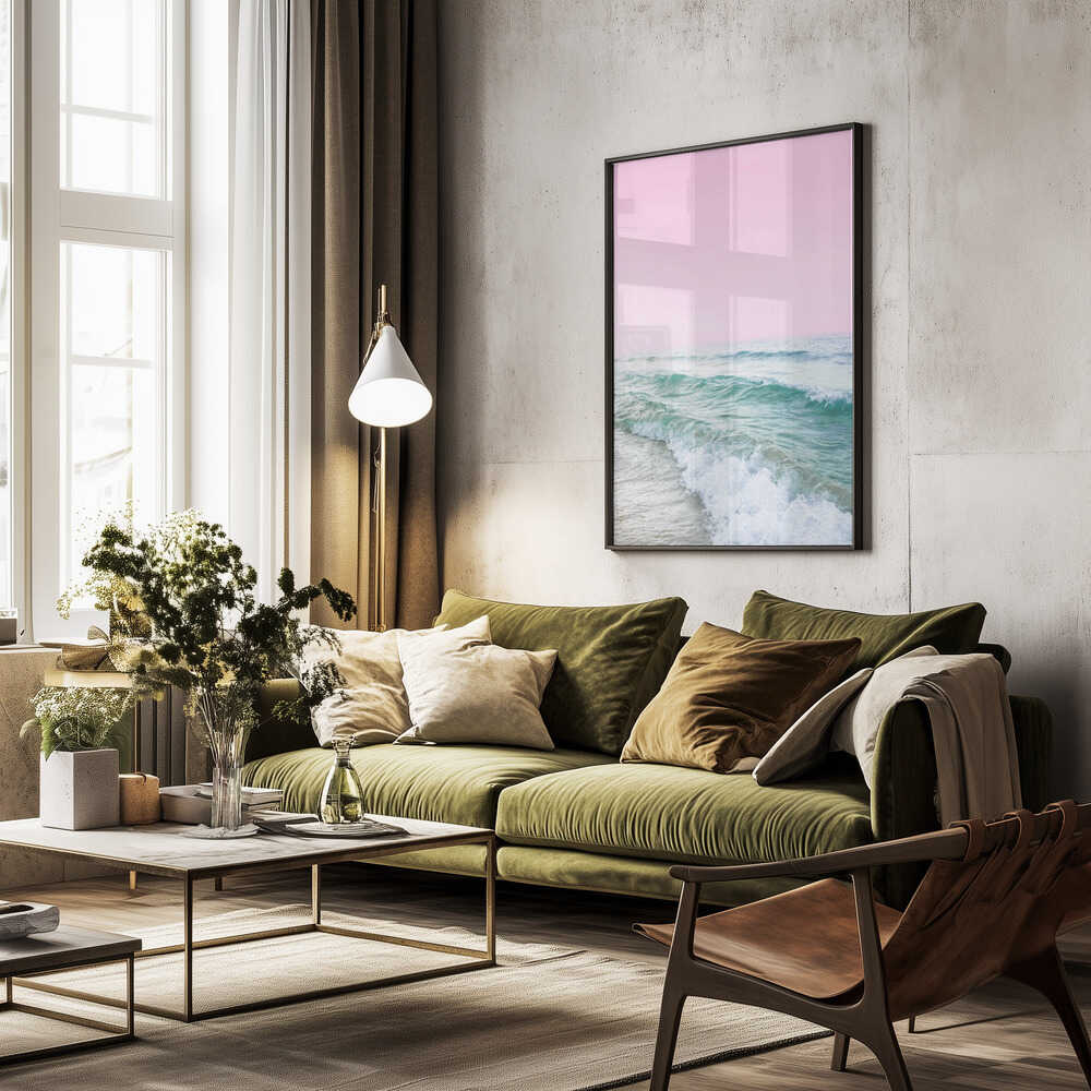 Pink Sky Beach Poster