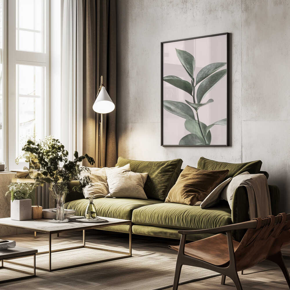 Foliage on Pink Poster