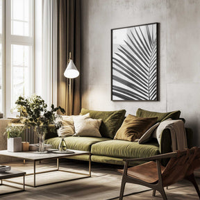 BW Palm Leaf Poster