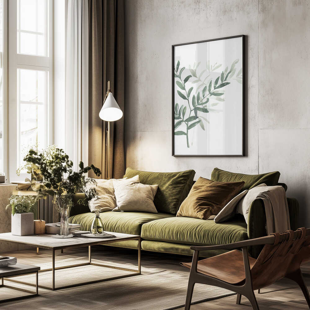 Watercolor laurel branch Poster