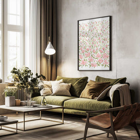 Field of pink flowers Poster