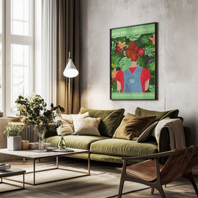 Into the Garden (redhead &amp; Light Green) Poster