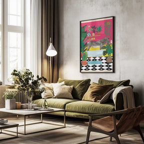 Zebra Bathtime Poster