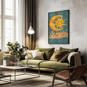 Sun and moon in my hand Poster