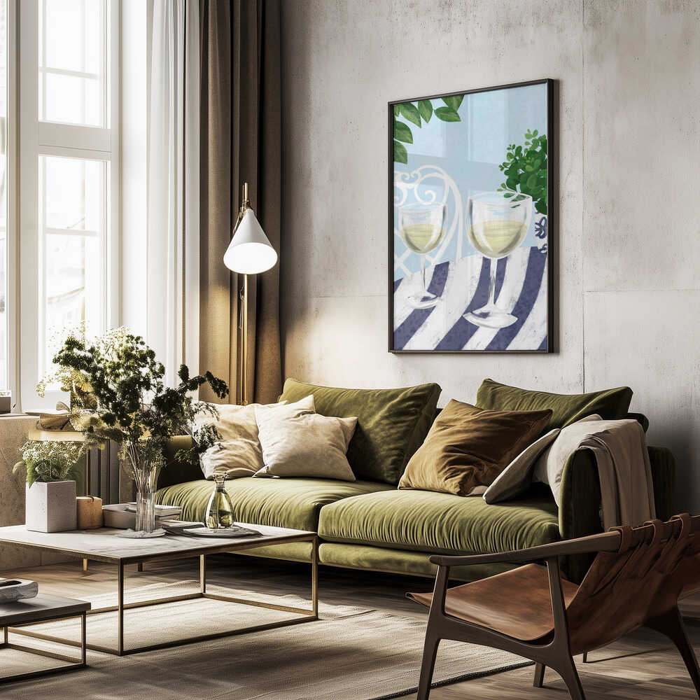 White wine under the tree Poster