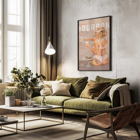 Bourbon Babe Vol 16 Vintage Vodka Martini Pin Up Girl Poster