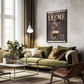 Bourbon De Leche Guinness Style Cat Art Poster