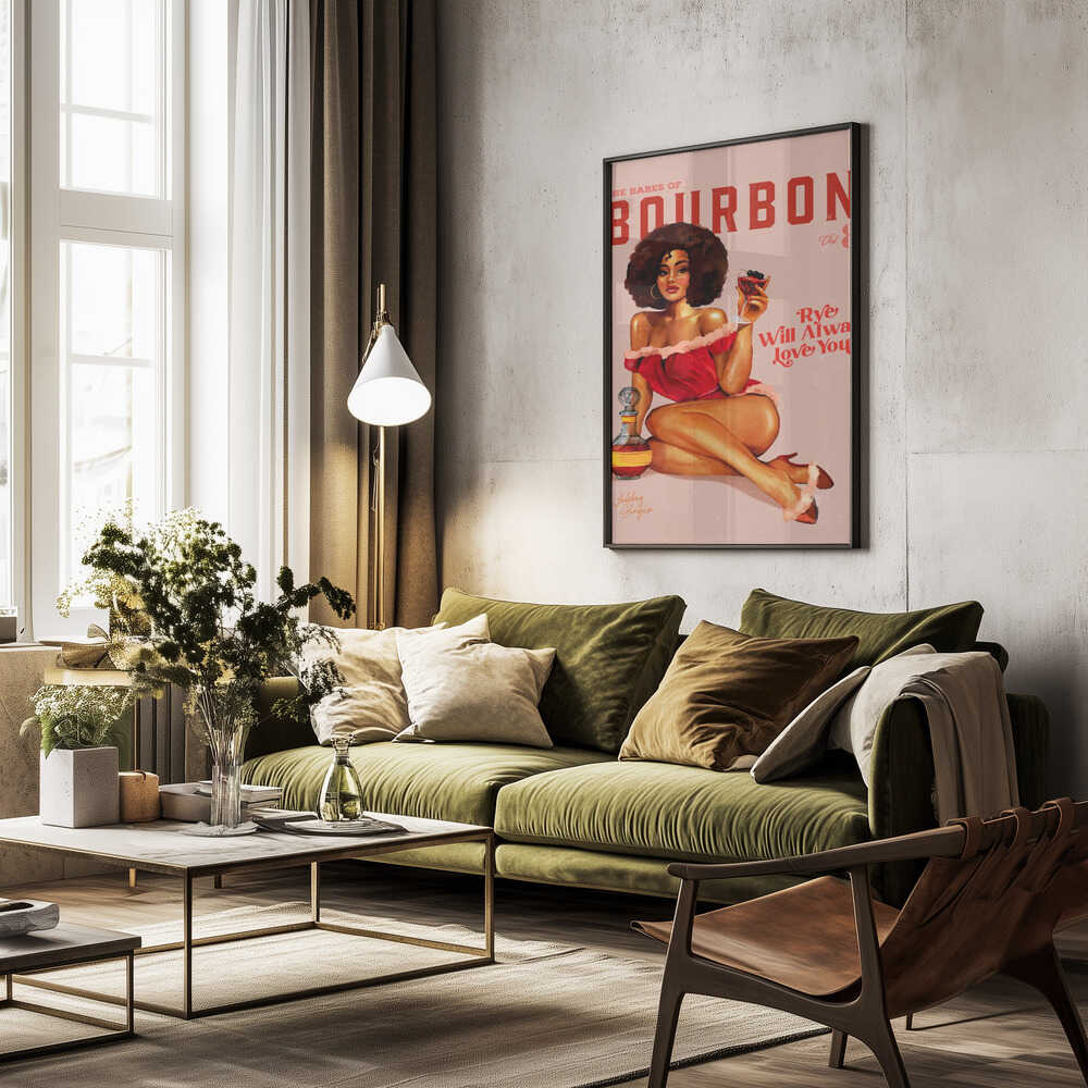 Babes of Bourbon Vol 8 Vintage Pinup Girl With Afro Poster