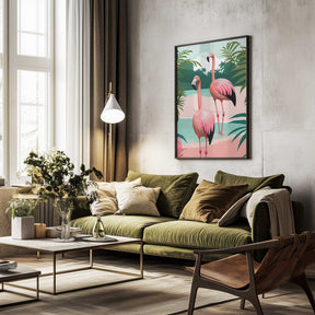 Tropical Flamingo Paradise Poster