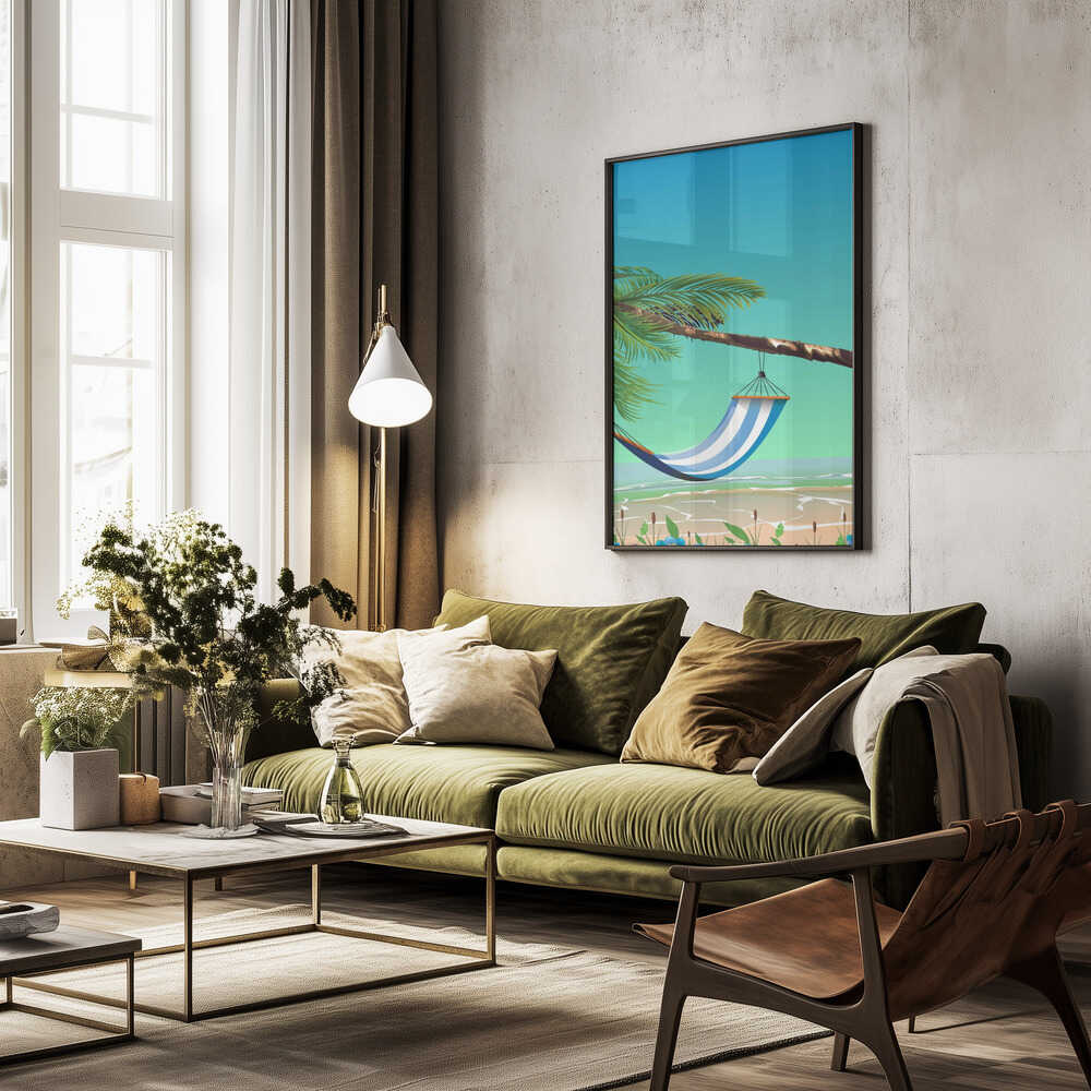 Hammock On A Beach Poster