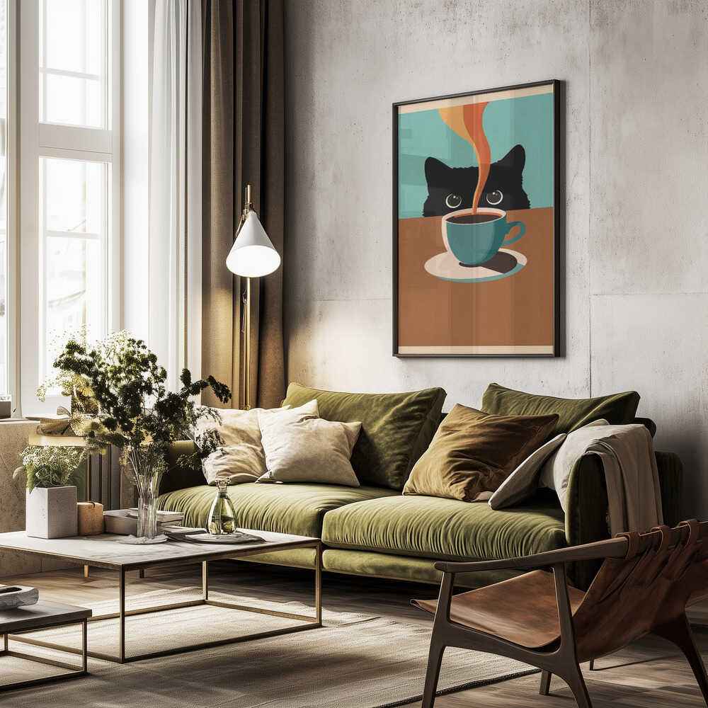 Cat &amp; Coffee Poster