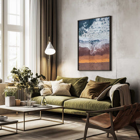 Beachscape With Waves Crashing Poster