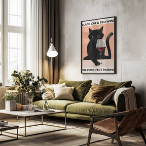 A4 Cat & Wine Purr Fect 01.png Poster