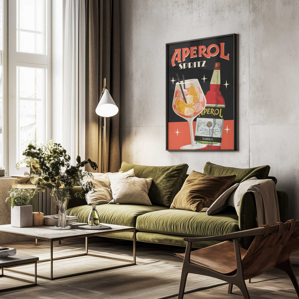 A4 Aperol Spritz 2 Black 01.png Poster