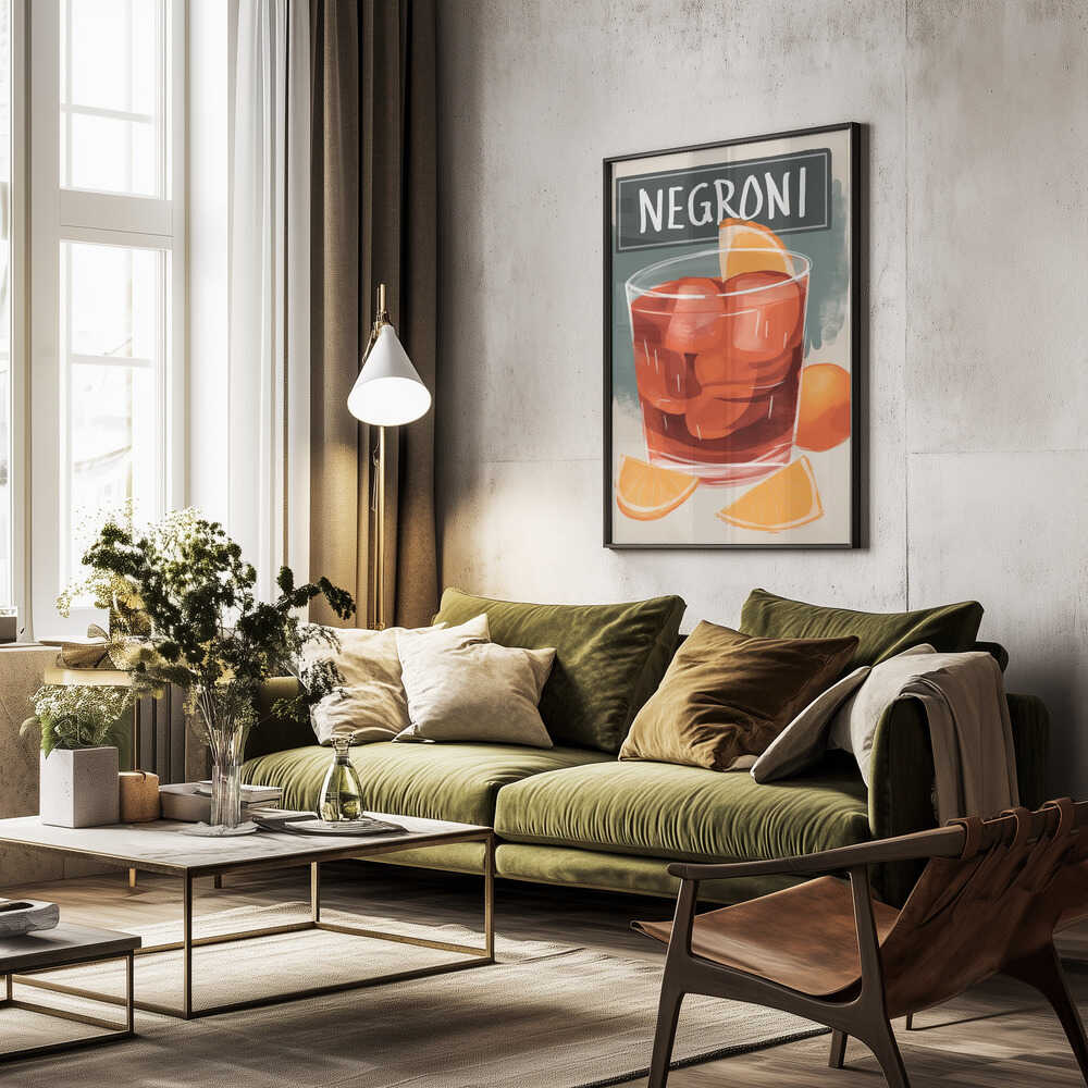 Vibrant Negroni Cocktail Poster