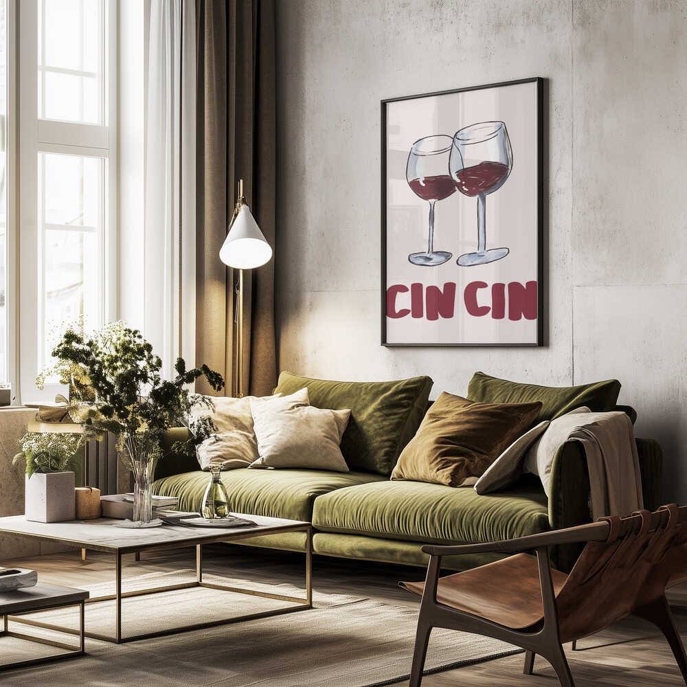 Wine Glass Cheers Poster