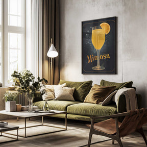 Vibrant Illustration Of A Mimosa Cocktail Poster