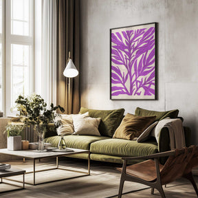 The Tree Branch with Purple Leaves Poster