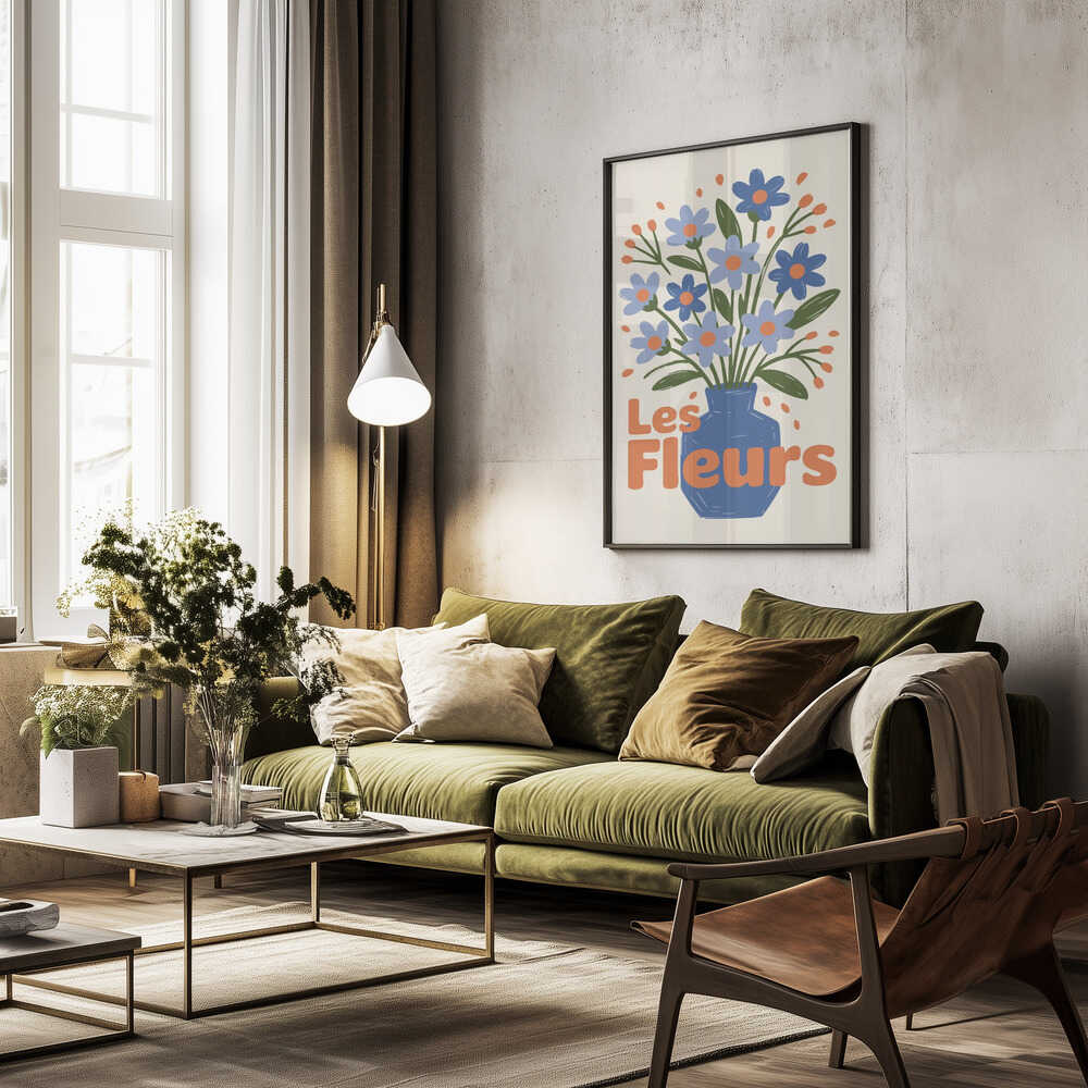 Charming Blue Blooms Poster