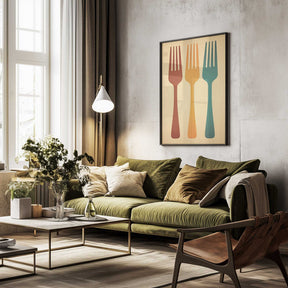 Colorful Fork Trio Poster